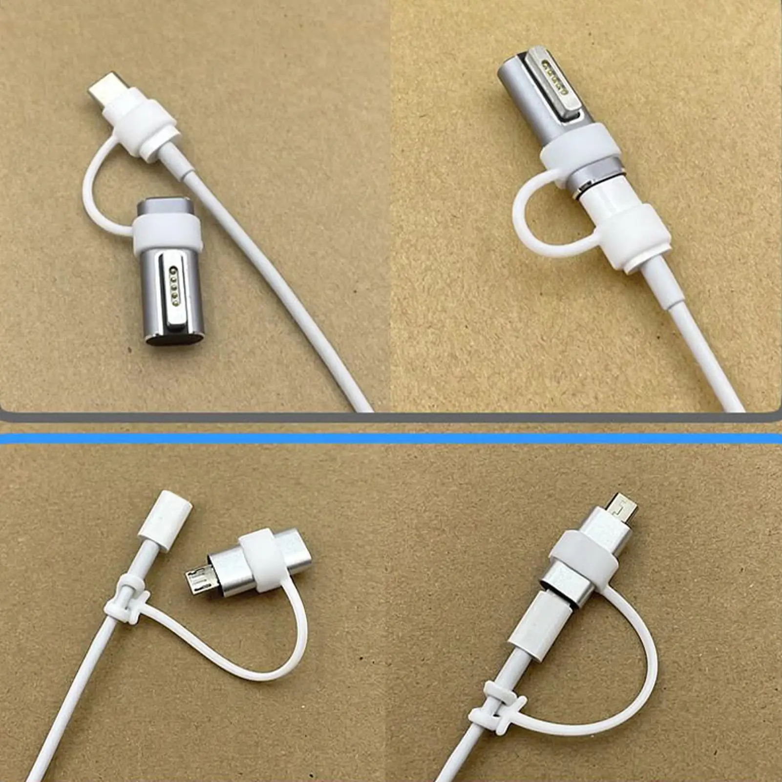 Charging Cable Adapter Holder 4 Pieces Charger Adapter Tether Silicone Cable Converter Strap Anti-Lost Cover For Men Women Home