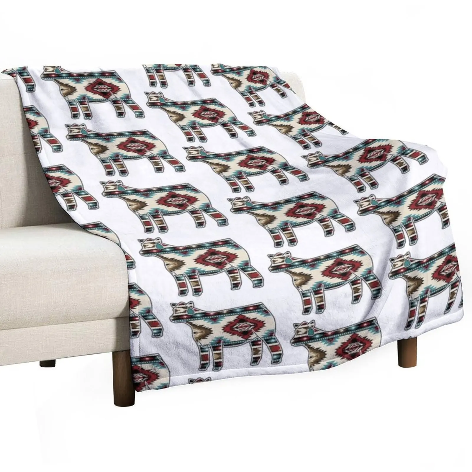 

Western Heifer Throw Blanket Bed Fashionable Flannel Fabric Extra Large Throw Comforter Blankets