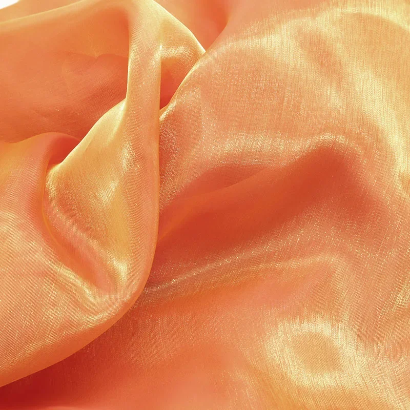 

Iridescent Organza Fabric Soft Transparent Sheer Material Shimmer Finish For Dress Gown Veil Stage Décor Event Styling