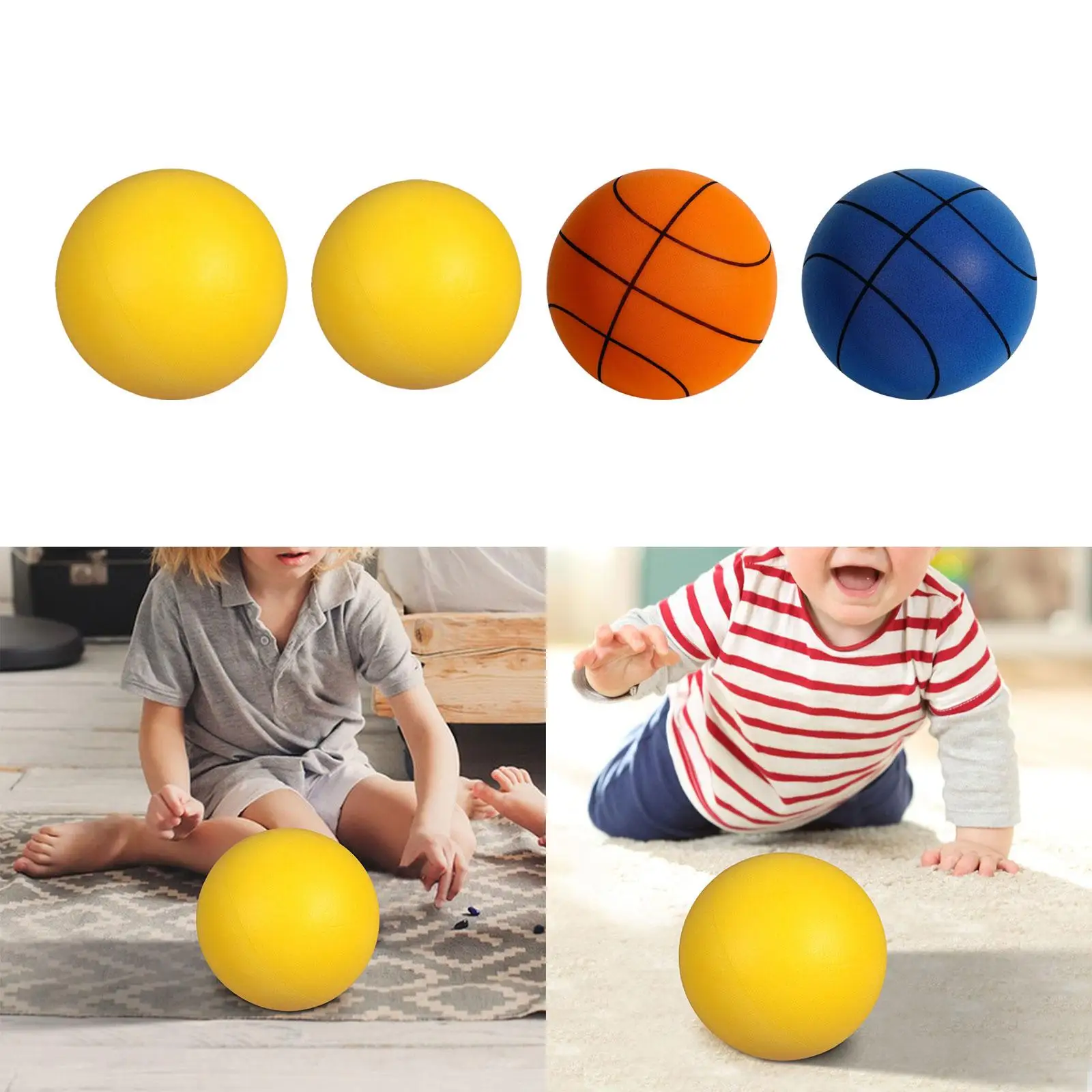 Hüpfball für Kinder, Hüpfspielzeugball, Schaumstoff, leiser Ball, für drinnen und draußen, Kickball