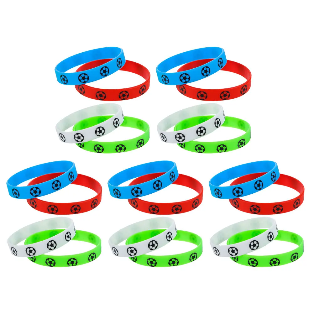

20pcs Silicone Wristbands Football Comfortable Durable Vibrant Colors Waterproof Sports Outdoor Events Team Gift