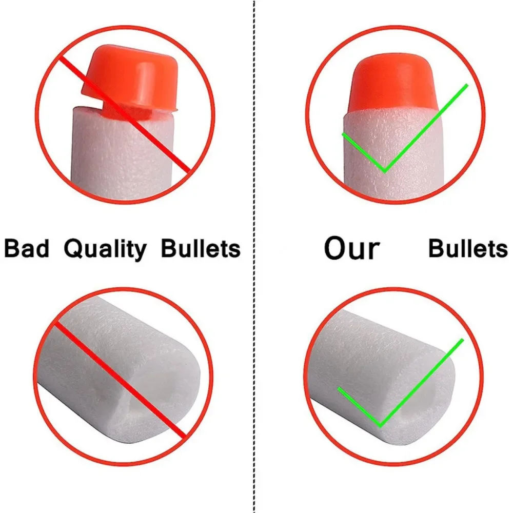 Branco Sólido Cabeça Redonda Balas para Nerf N-strike Elite Series Blasters, Espuma EVA, Recarga Dardos, Crianças Toy Guns Acessórios, 7.2cm