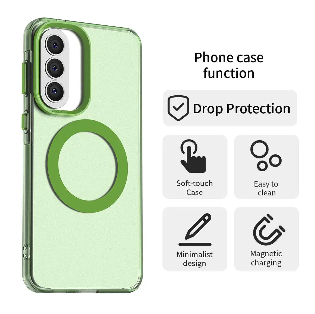 Candy Color For Magsafe Case for Samsung Galaxy A57 A37 A17 A07 A56 A36 A26 A16 A06 A55 A35 A25 A15 A05S Magnetic Clear Cover