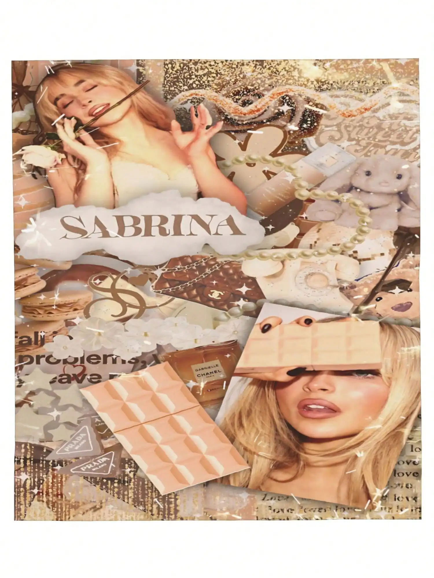 Customize 1pcs Soft Personalised Sabrina Singer Carpenter Flannel Thick Blanket, Suitable For Sofa, Bed, Living Room, Travel, Of