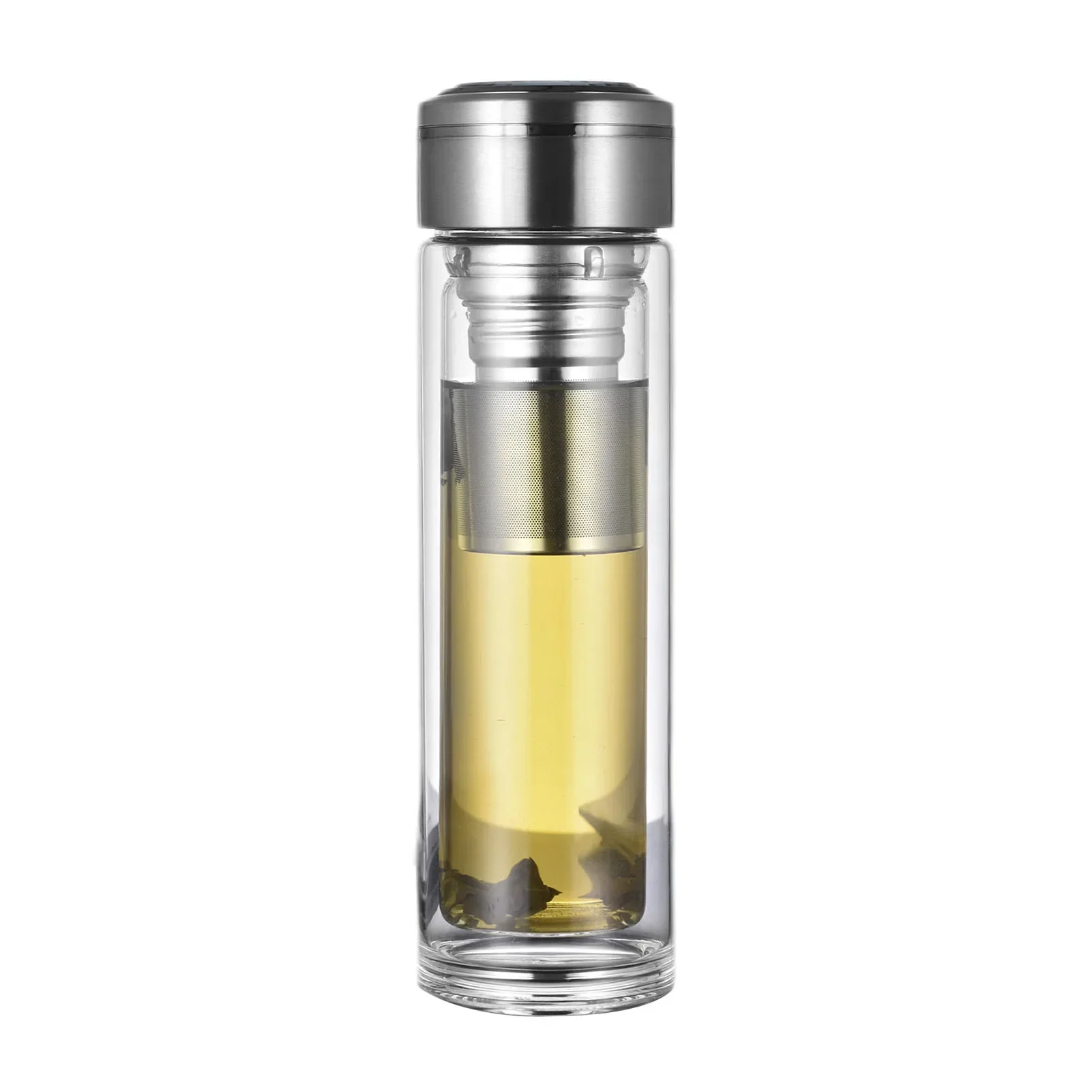 Double Wall Tea Bottle Portable Infuser Glass Thick Bottomed Cups with Large Capacity for Water Separation