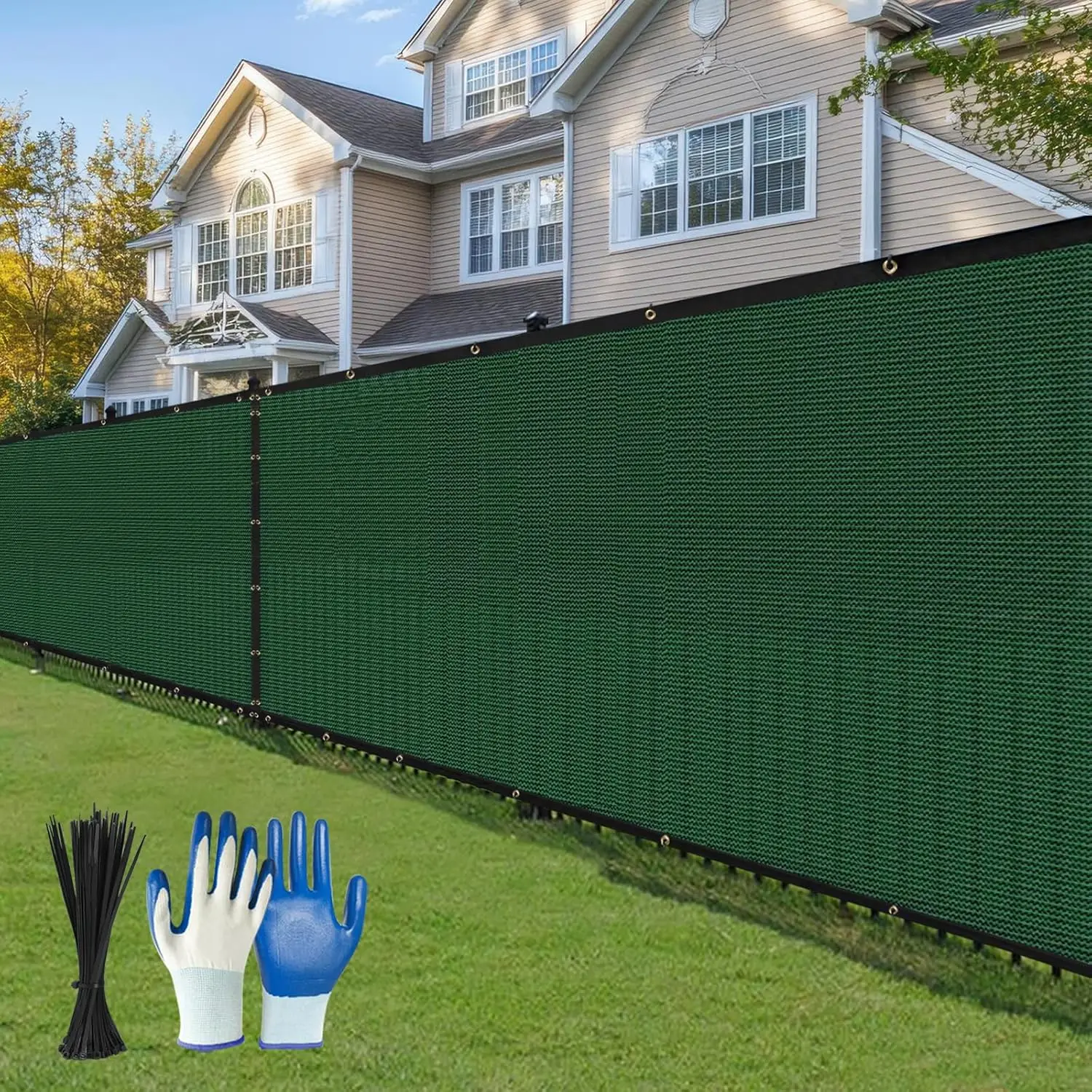 6' x 50' Privacy Screen Fence Panels, 220 GSM Commercial Grade with Brass Grommets for Outdoor Backyard Patio Balcony