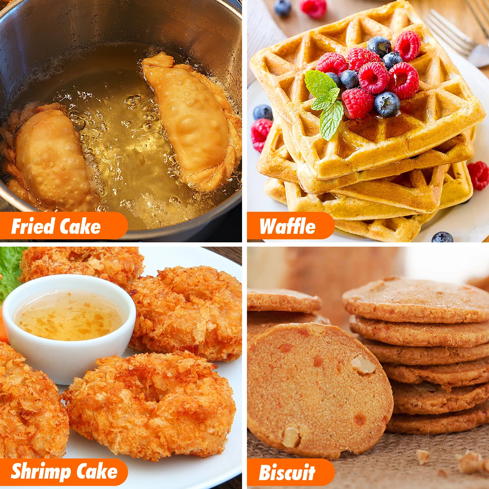 

Бытовая форма для жарки с деревянной ручкой, антипригарная ложка из нержавеющей стали, кухонный инструмент для жарки закусок, кухонные принадлежности