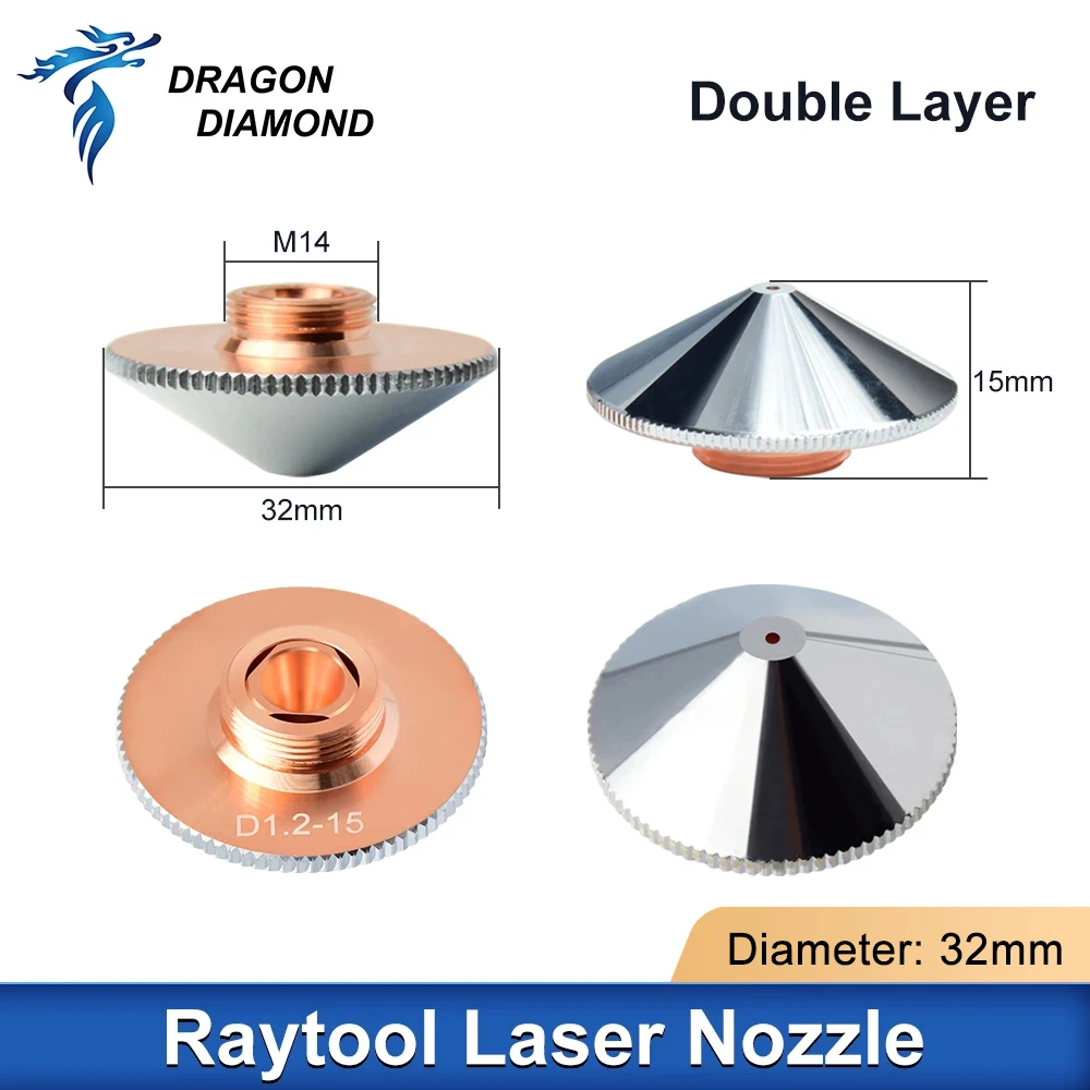 Original Raytools Laser Cutting Nozzle D32mm SingleLayer DoubleLayer For BM109 BT210S Fiber Laser Cutting Head