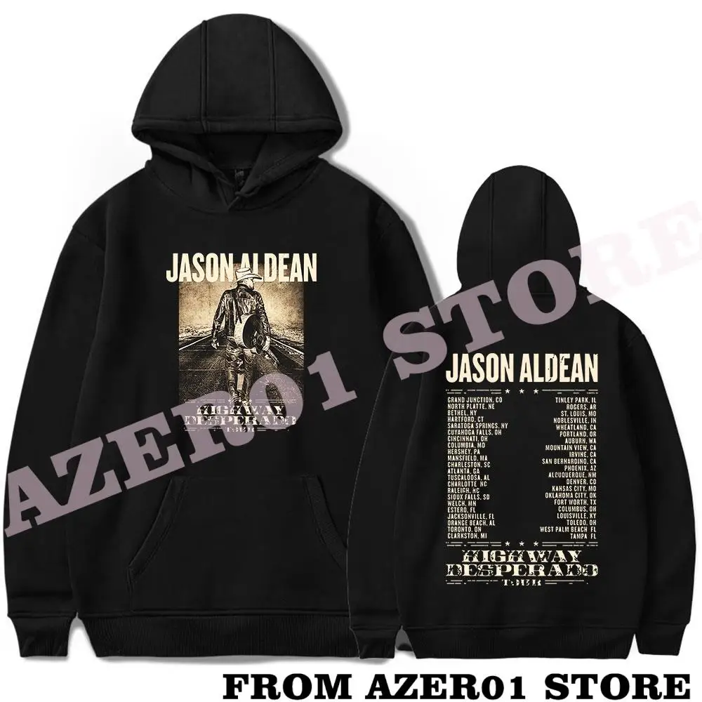 Jason Aldean Highway Desperado Tour Merch Hoodies Winter Men/Women Hooded Sweet Streetwear Long Sleeve Sweatshirt