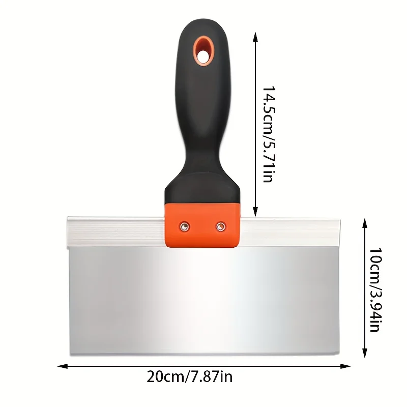 Stainless steel putty scraper, enlarged blade, thickened putty tray, putty tools for plastering and scraping.