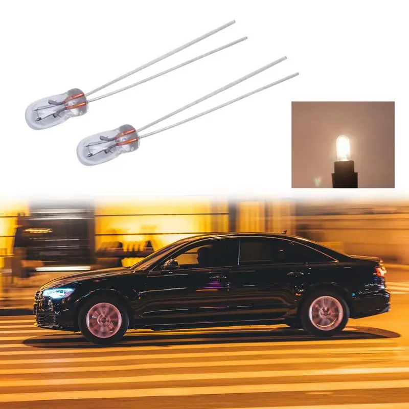 10 Pcs Automobile Instrument Light T3 Light Bulb Car ABS 12V 30MA For All Models Dashboard Lights Warm White Light Car Accessor