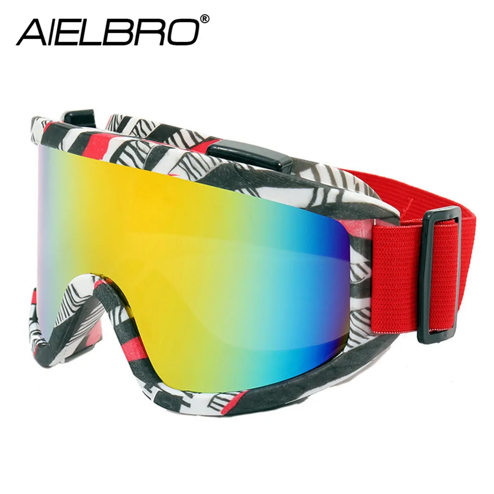 AIELBRO Ski Goggles Winter Glasses for Snowmobile Windproof Ski Mask Snowboard Snow Skiing Goggles UV Protection Ski Glasses