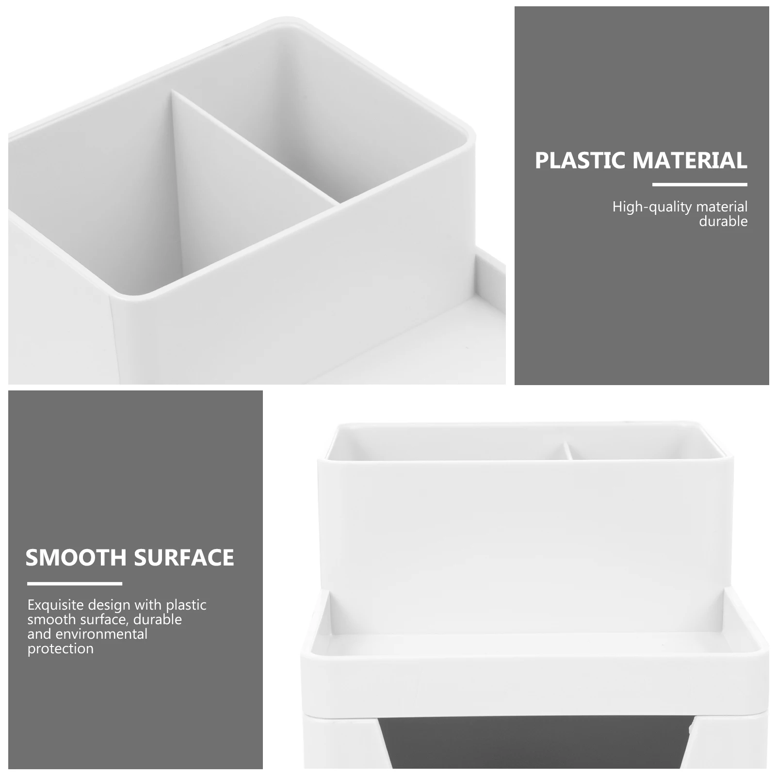 

Plastic Desktop Organizer Stationery Storage Container Office Supply Box Holder for Pens Paper Clips and Office