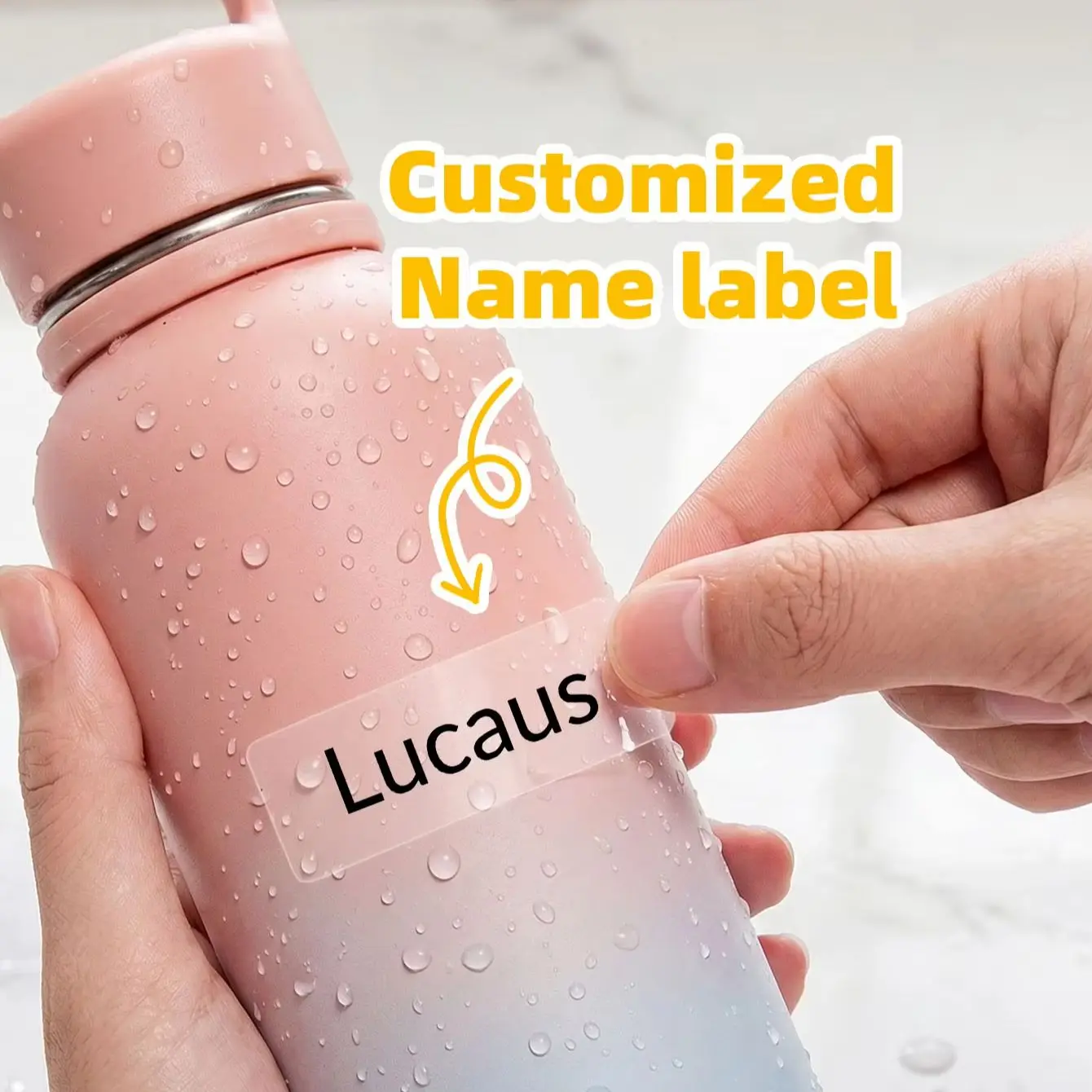 1-400PCS Custom Name Waterproof Stickers Personalized Labels for School,Backpacks,Lunch Boxes,Water Bottles,Headphones & Binders