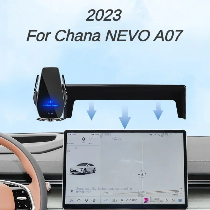 

2023 For Chana NEVO A07 Car Screen Phone Holder Wireless Charger Navigation Mount Interior 15.4 Inch Size