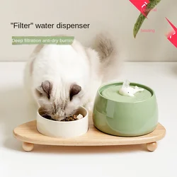 Cat Ceramic Automatic Circulating Filter Water Dispenser Pet Supplies Flow Mute Cat Bowl Live Water Feeder Pet Supplies