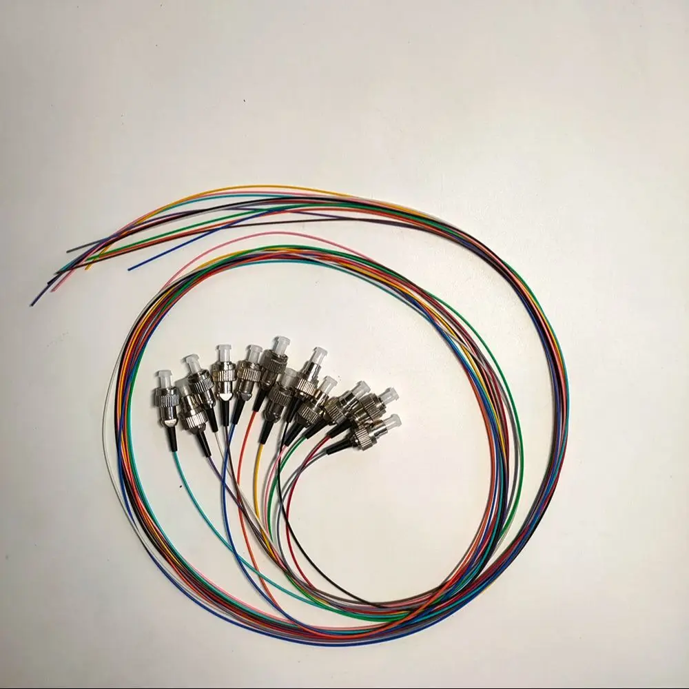 FC/UPC 12色光ファイバピグテールケーブル 0.9mm FTTH光ファイバパッチコード シングルモード光ファイバピグテール モデム用 1.0M