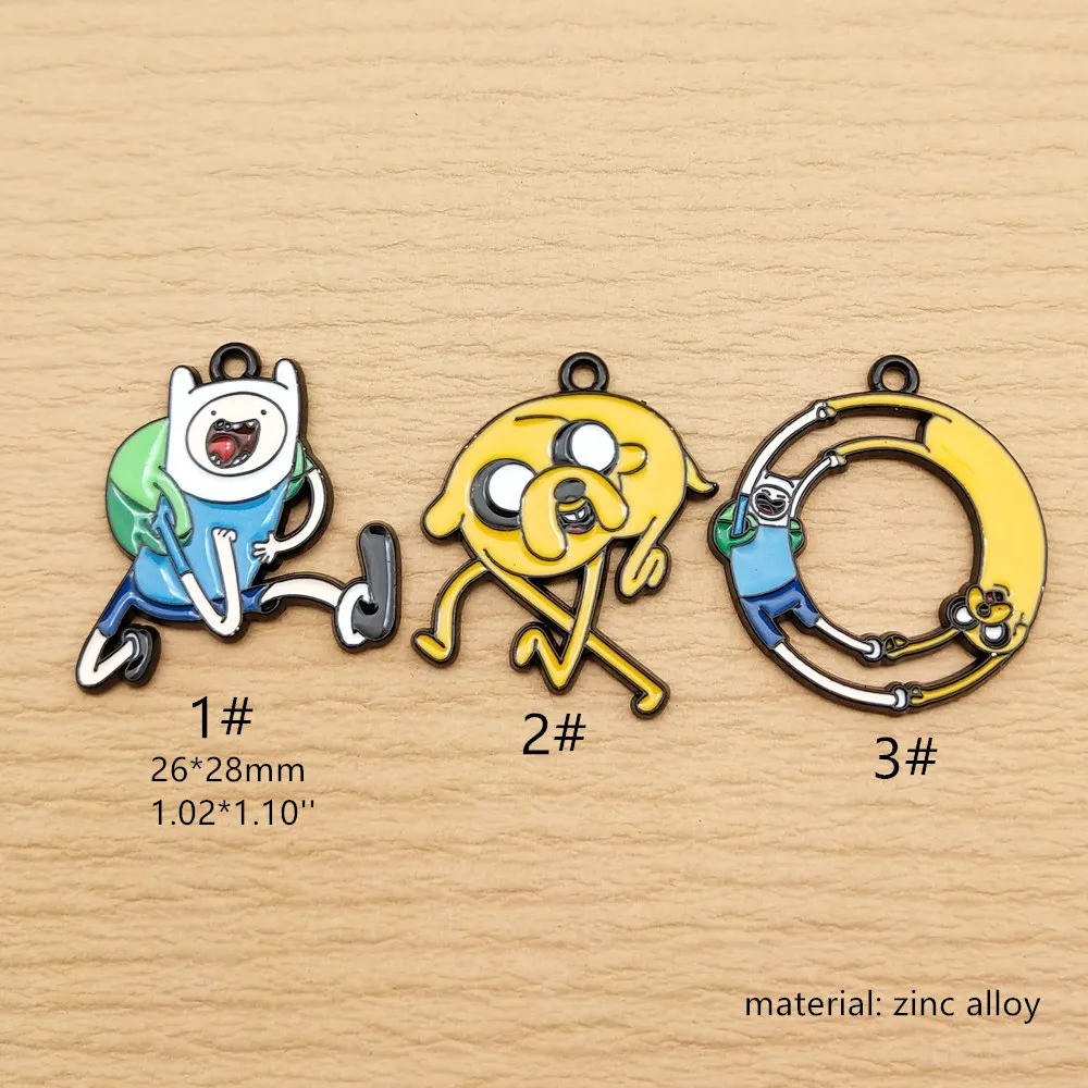 10pcs Cartoon Anime Charm for Jewelry Making Enamel Necklace Earring Bracelet Pendant Diy Accessories Alloy Metal Black Plated