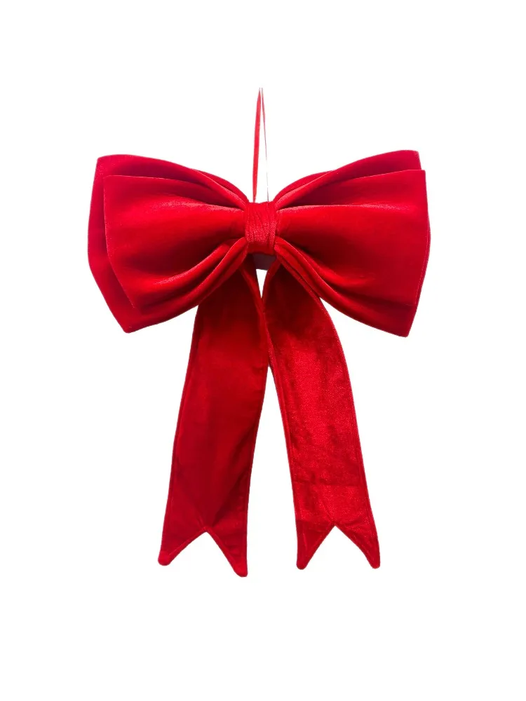 

Рождественское украшение для дома, большой красный бархатный бант, подвесной орнамент