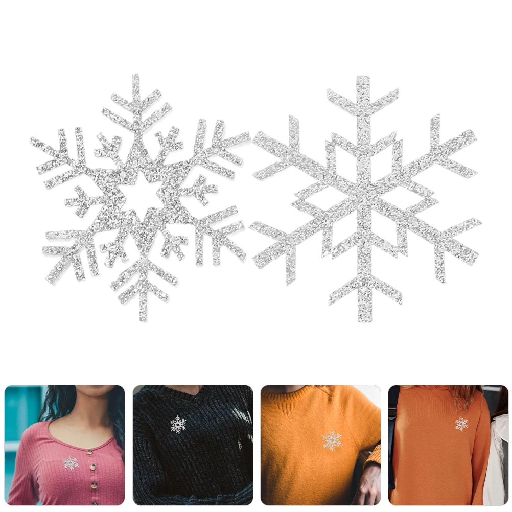 

20pcs Snowflake Sew On Appliques Diy Clothing Accessories Winter Embroidery Patches Clothes Repair Decoration Fabric Applique