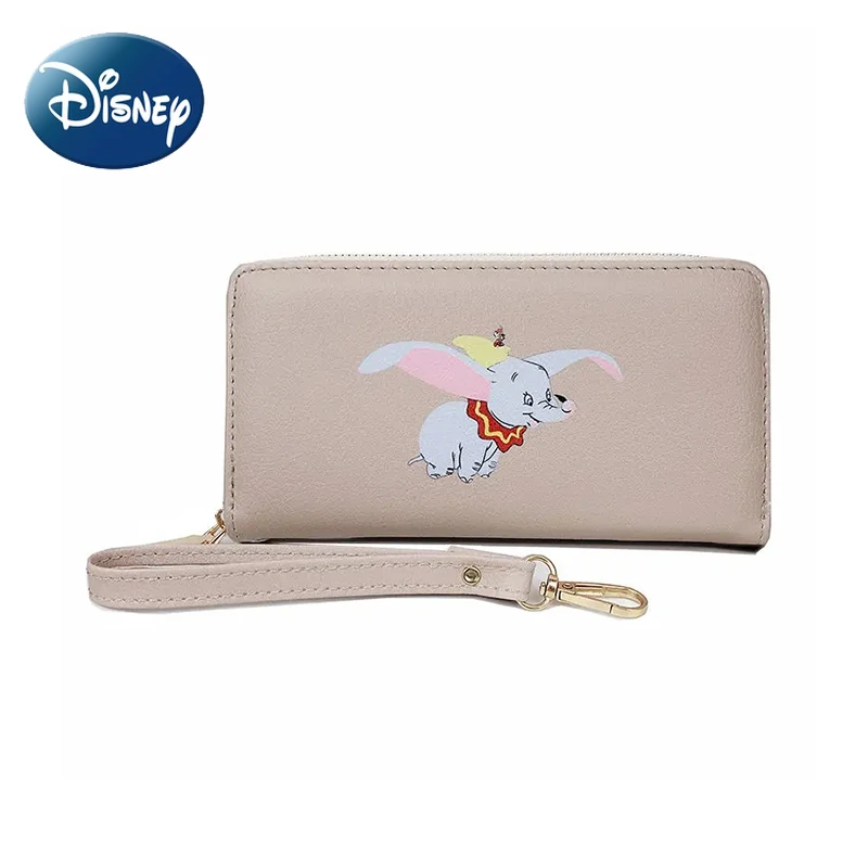 Disney Dumbo Wallet for Women Girl Children Cute Coin Purse Luxury Designer Bag Portable Pink Khaki with Zipper Birthday Gift