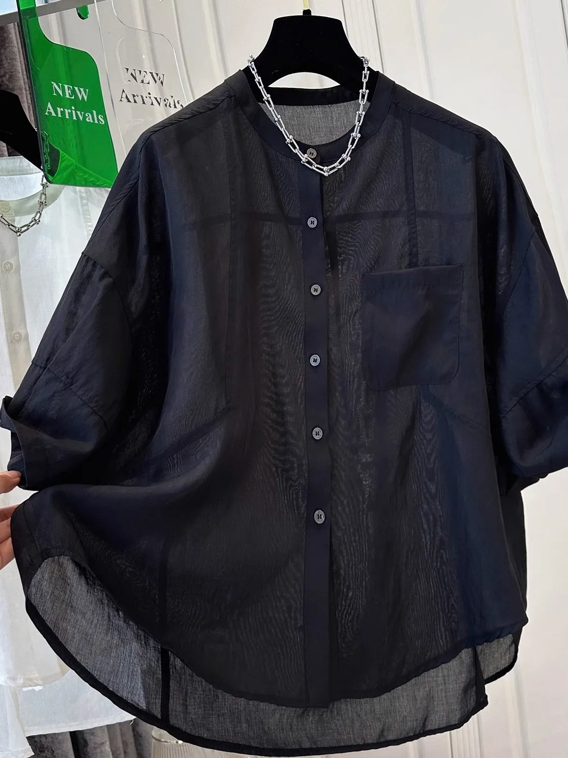 

Ele Bla Cotton Linen ort Sve irt Women Summer Loose Casual Lightweight Breathable Sun Protection Linen Open Card...