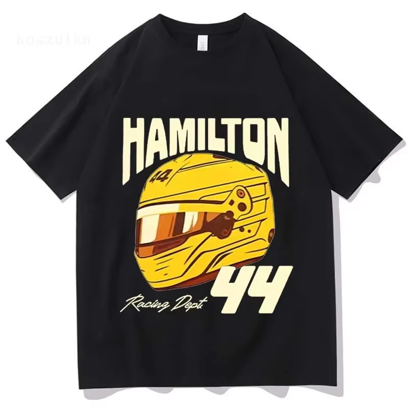 Camiseta Lewis Hamilton Champion, ropa de deportes de motor, regalo para fanáticos de las carreras, ropa de algodón puro, nuevo patrón, camisetas unisex de alta calidad