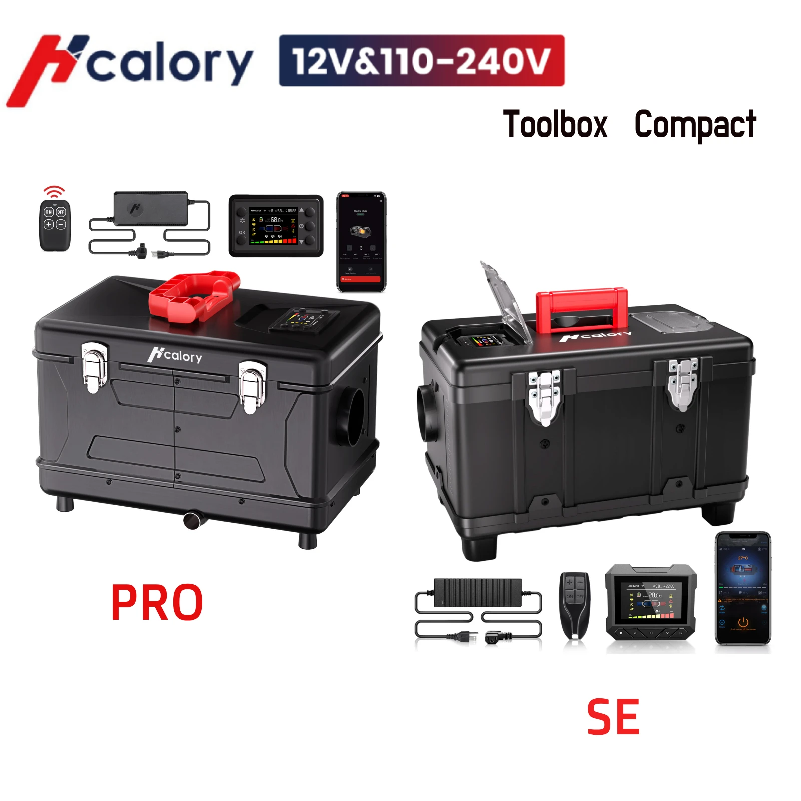 Haclory Diesel Heater 5-8KW Toolbox Compact SE Diesel Air Heater All-in-one Portable 110V AC & 12V 24V DC Support Altitude Mode