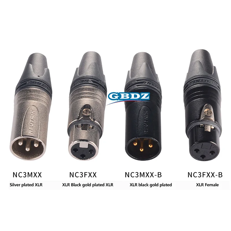 

3 Pin XLR Plug Male Female Gold / Silver Plating 3 Pole Cable Connector Microphone Balance Audio NC3MXX NC3MXX-B NC3FXX NC3FXX-B