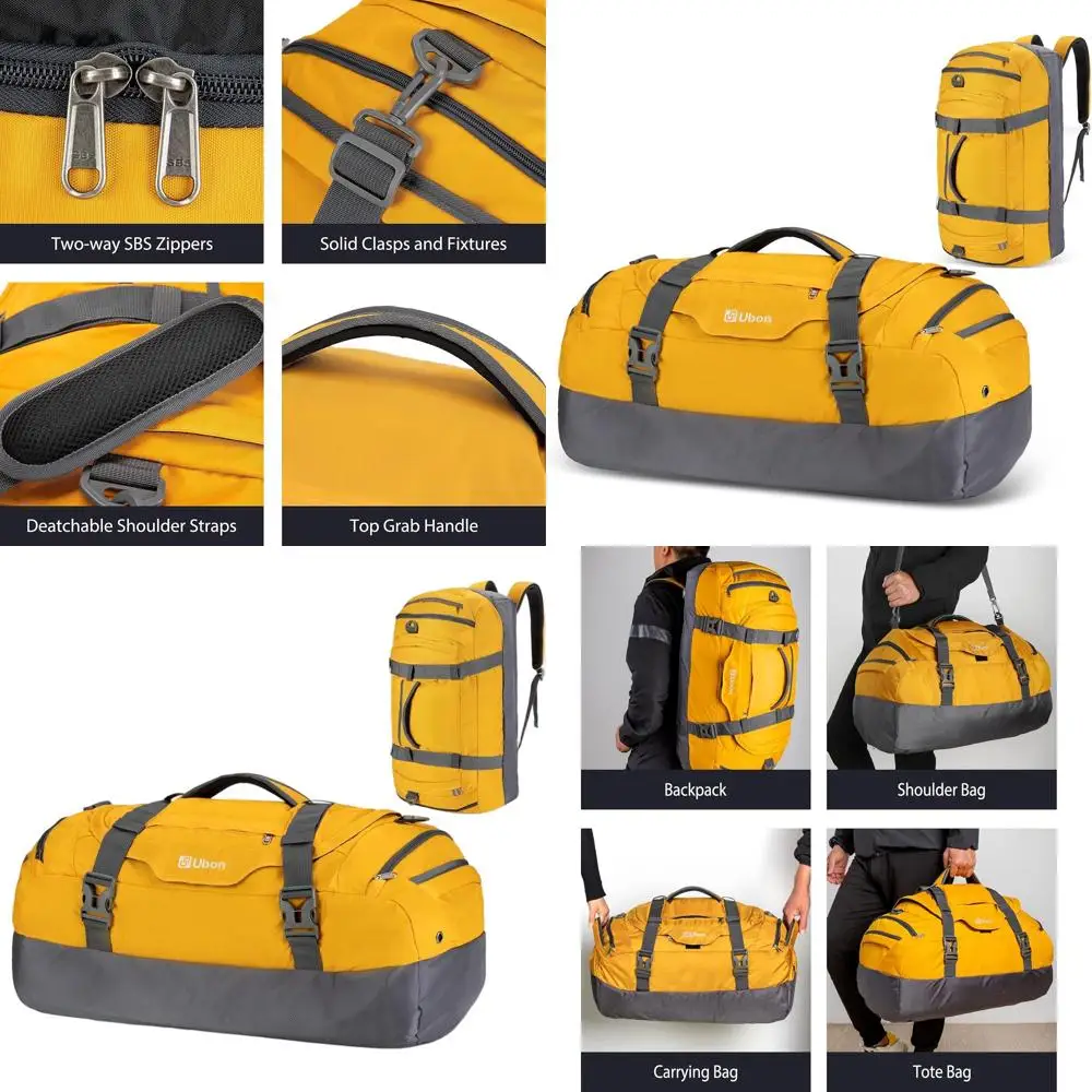

4-Way Sports Gym Backpack for Weekend Camping & Travel with Shoe Compartment & Padded Straps