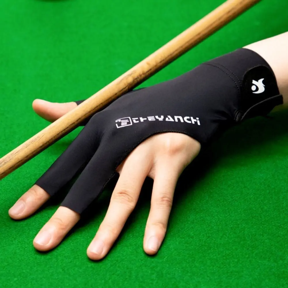 Unisex Left Hand Billiards Gloves Left Hand Three Finger Billiard Training Gloves Lightweight Wear-resistant Three Cut Gloves