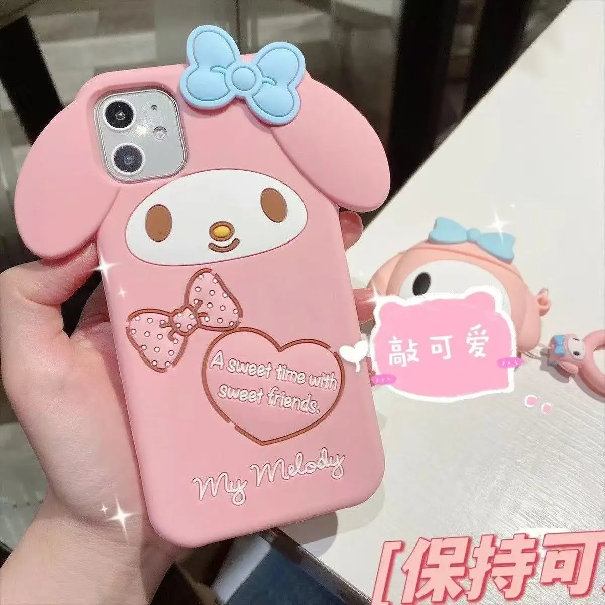 Funda de Silicona Suave 3D de Sanrio Melody para iPhone 17 16 15 14 13 12 Pro Max 11 Pro Max 4s 5 8 7 6 Plus X XR Xs, Diseño de Dibujos Animados