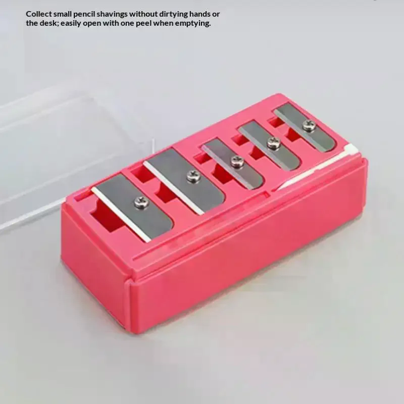 Multifunctional 5 Holes Sharpener With Cover Compact Cosmetic Pencil Sharpener For Eyeliner Lipliner Daily Makeup Use