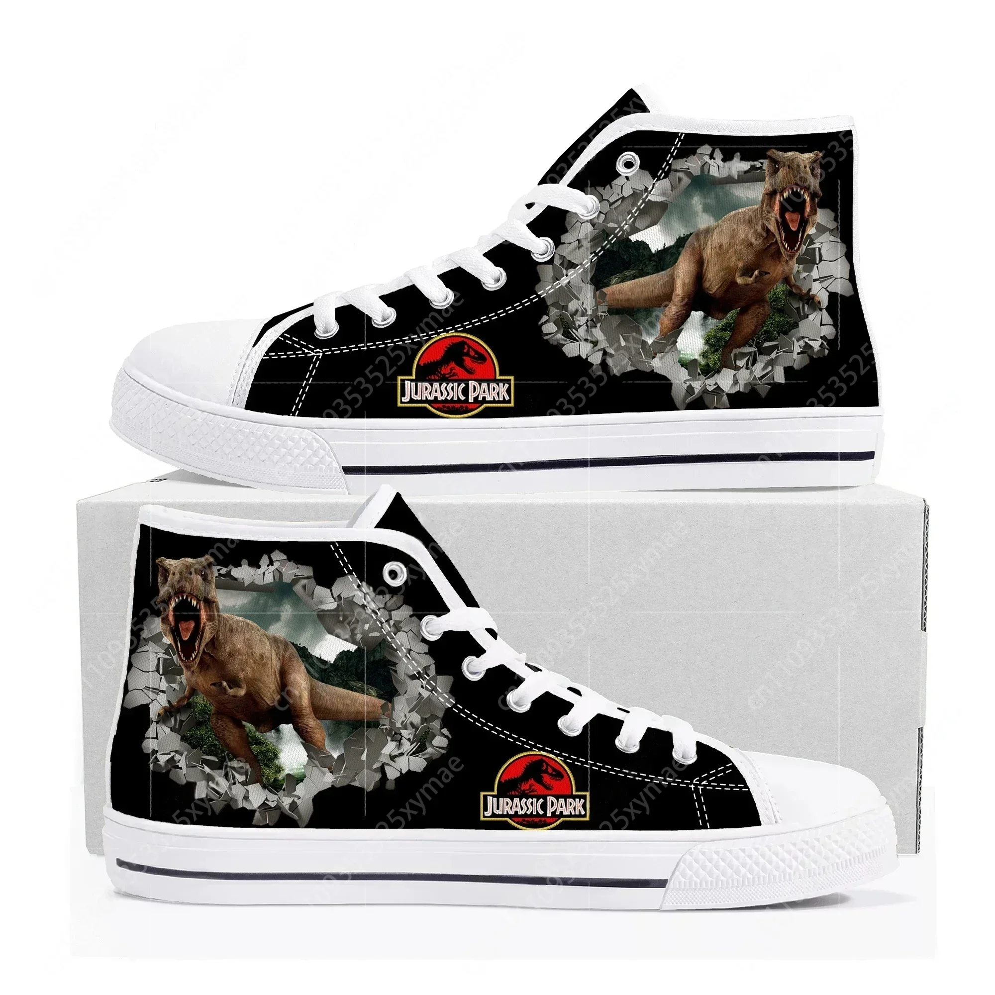 

Кроссовки Dinosaur World Jurassic Park High Top, высококачественные мужские, женские и подростковые кеды из канваса, повседневная обувь для пар, обувь на заказ