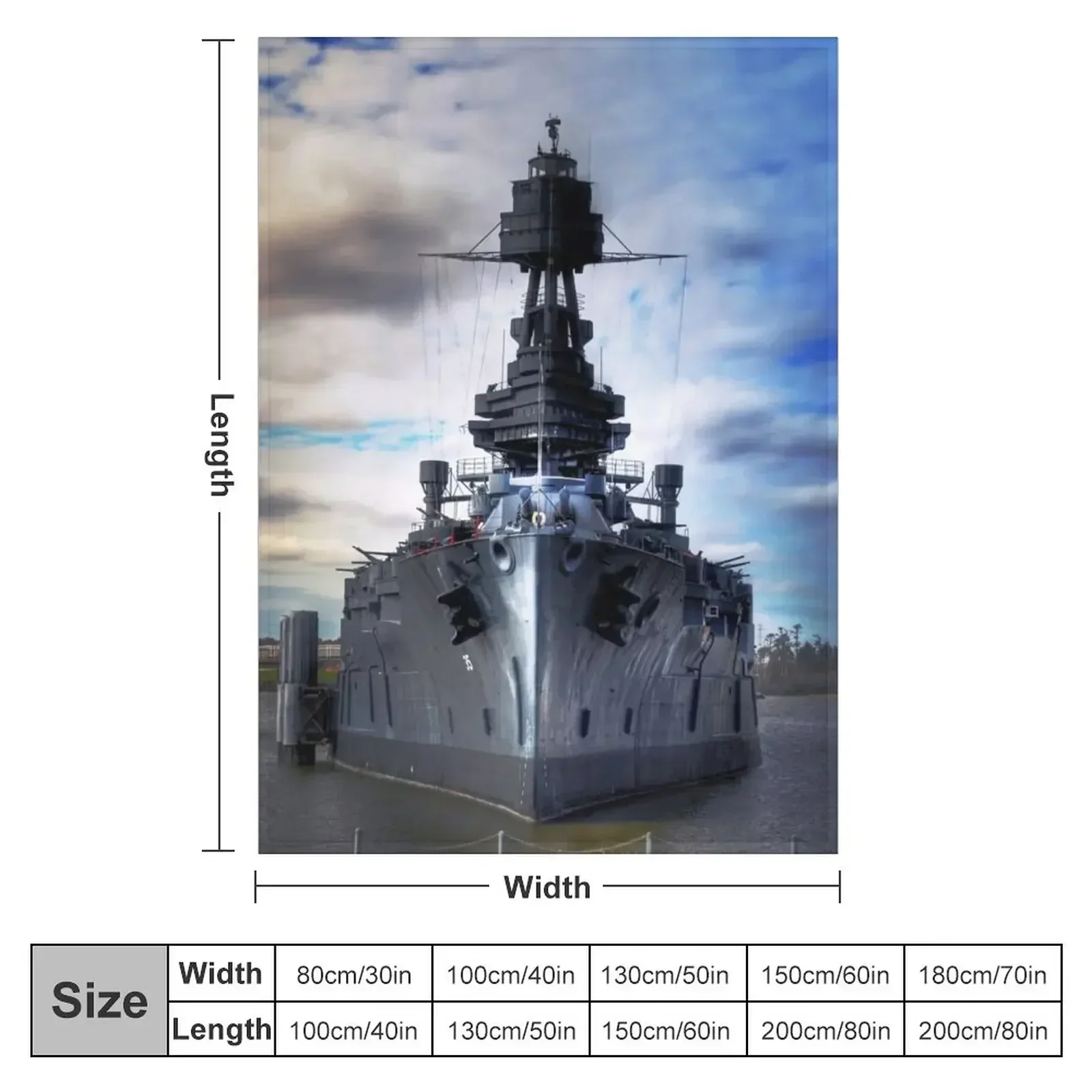 Battleship USS Texas Throw Blanket Thermals For Travel Flannels Bed linens Blankets