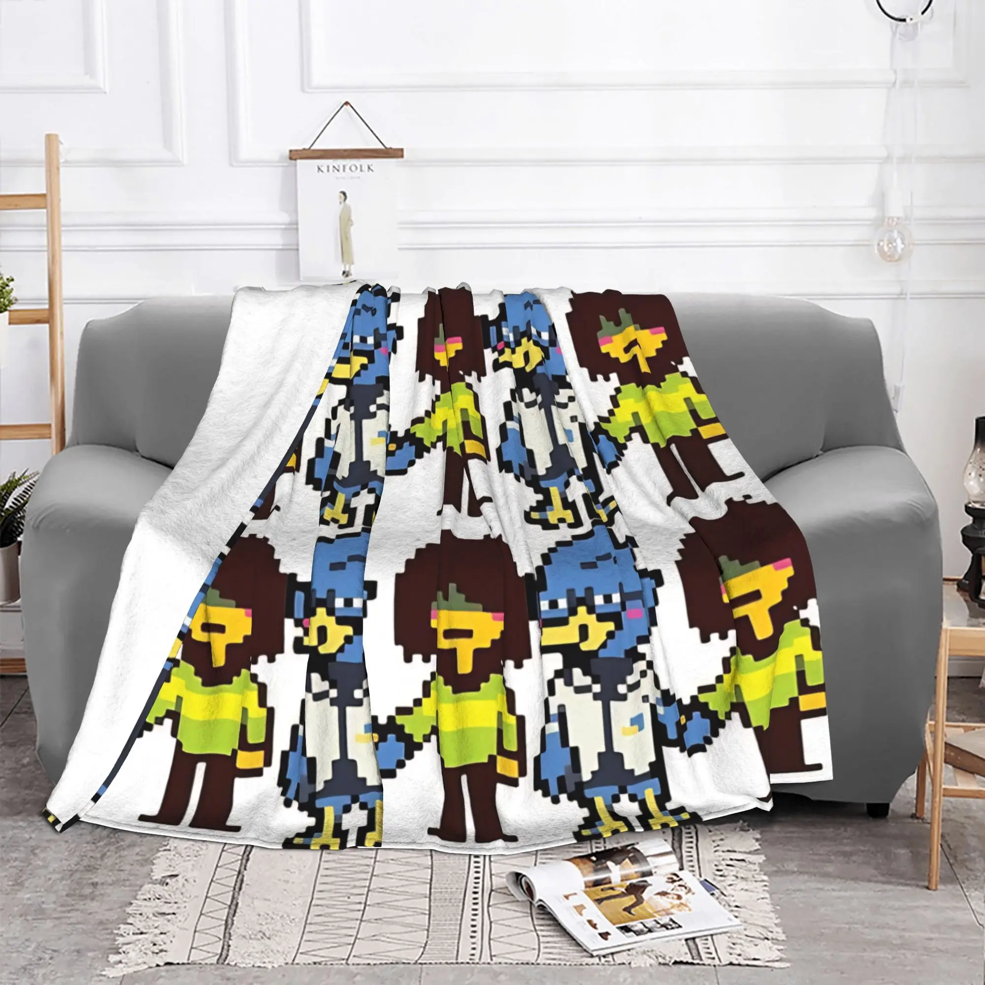 1PC Berdly and kris  Deltarune Home Room Decorations Winter Blankets For Adults Bedding Home Interior Sofa Knee