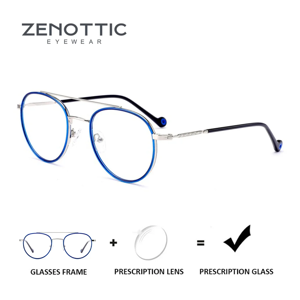 

ZENOTTIC Women Vision Correction Glasses Metal Aviator Frame Prescription Lenses Multifocal