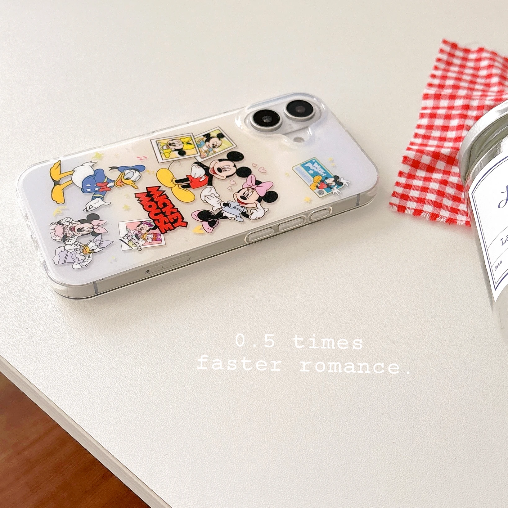 Disney Cute cartoon animal Mickey Minnie Case for iPhone 16 15 Phone Cover 15 14 13 Pro MAX Hard Anti-fall Shockproof Back Funda