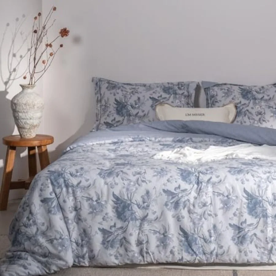 

Cotton Comforter Size Set Bedding, Soft and Breathable Cotton Shell Comforter, All-Season Down-Alternative Filling, 1 Comforter