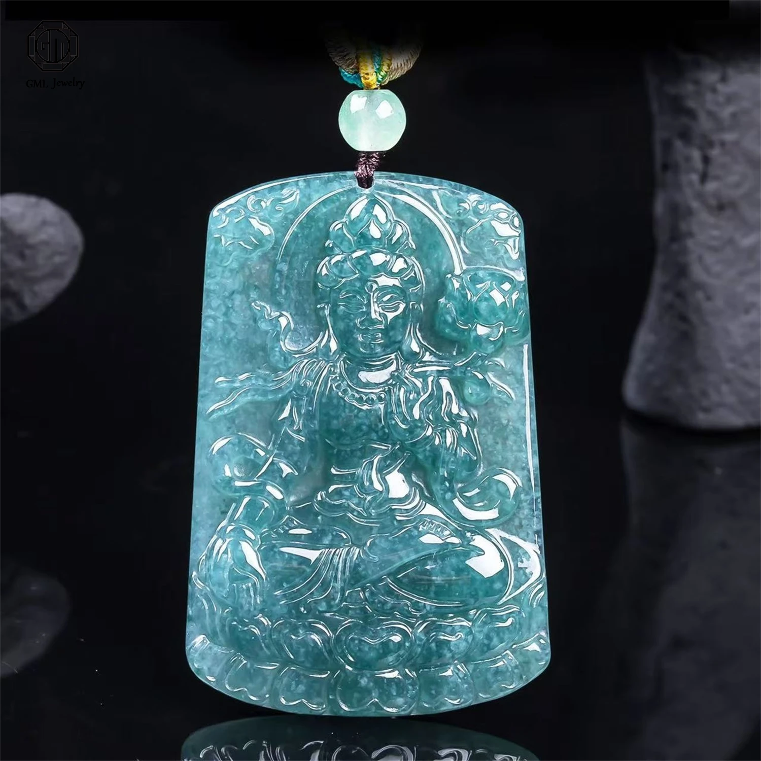 

Natural Grade A Jadeite Double Side Tara Guanyin Pendant High Ice Old Material Unisex Gemstone Necklace Exquisite Jewelry Gift