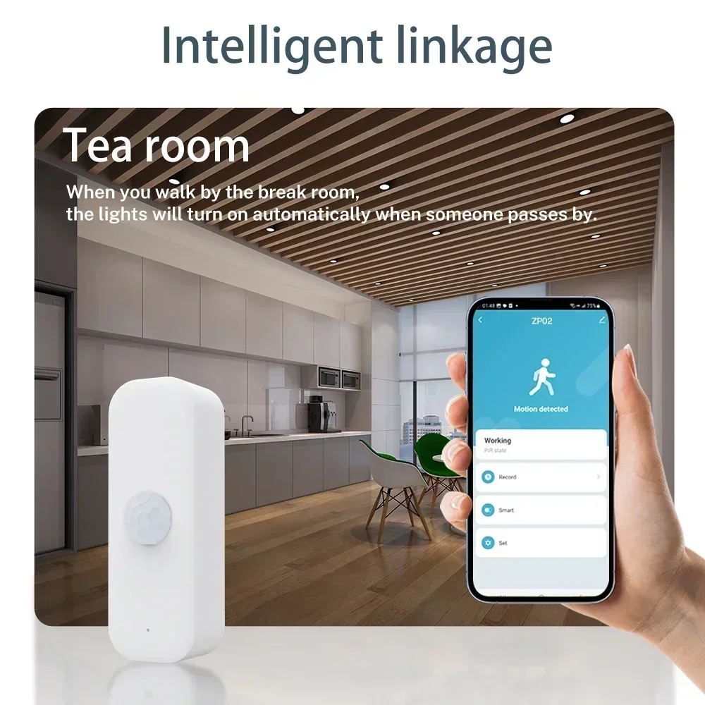 Zigbee Tuya Motion Sensor PIR Smart Human Body Home Burglar Sensor APP Remote Control Smart Life for Smart Home Work with Alexa