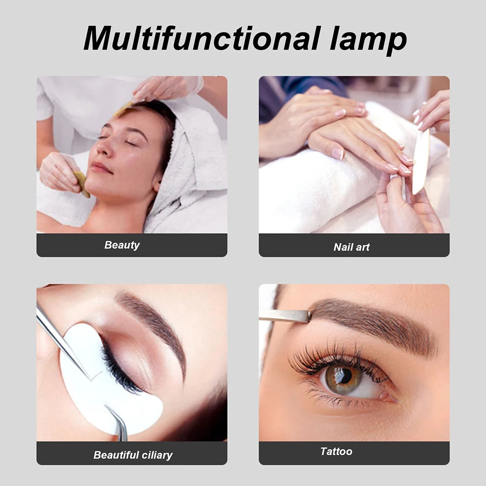 21.6/28 inch Half Moon Light Nail Lamp for Desk Lash Light Led Nail Tech Desk Lamp for Lash Eyelash Extension Tattoo Eyebrows