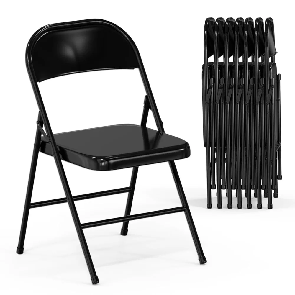 

All Iron Metal Folding Chair,Lightweight Portable Folding Chair,Indoor/Outdoor Dual-Use Seating,Black(8 Pack), Customized