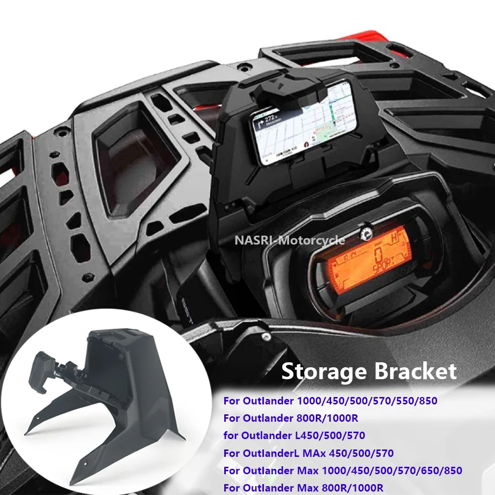 GPS Phone Holder Electronic Tablet Device Holder Bracket Mount Storage Box For Can-Am Outlander 450 500 570 650 850 1000 R Max