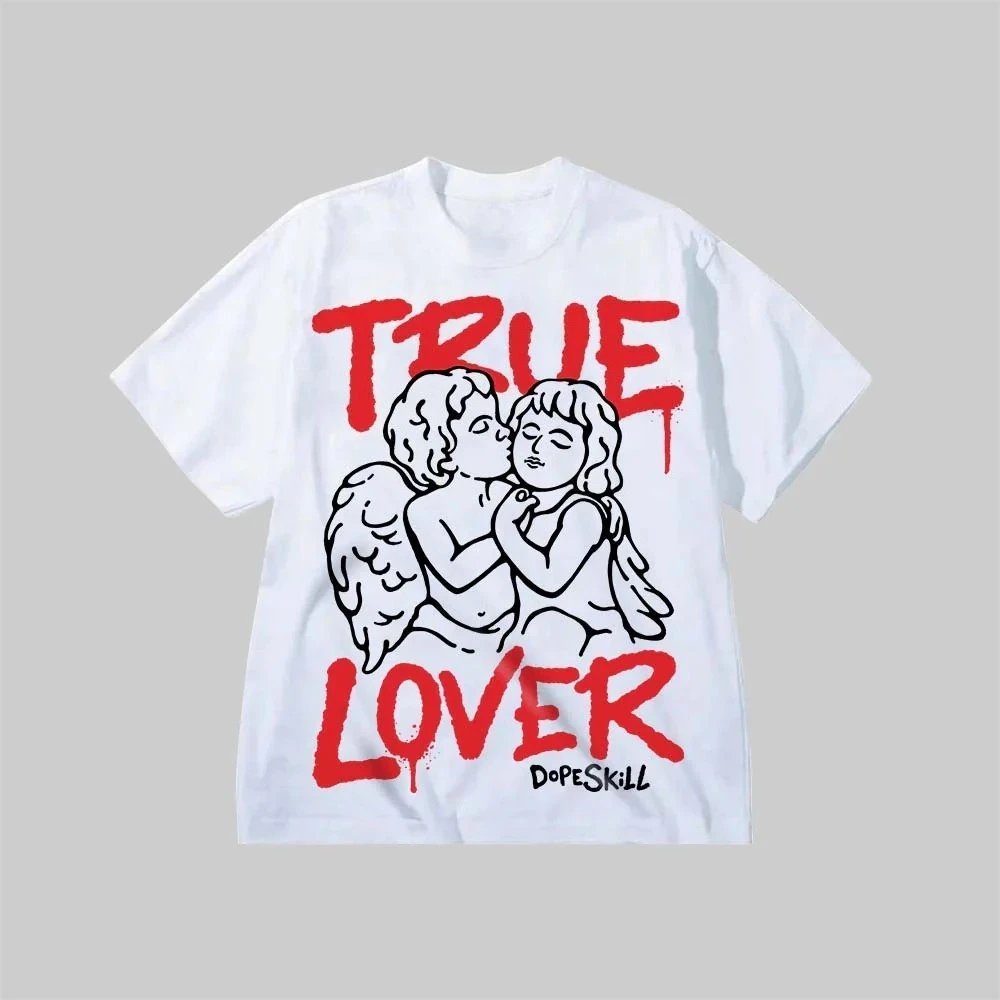 

True Lover Уличная модная трендовая одежда с графическим принтом, летние роскошные брендовые хлопковые мужские и женские футболки с короткими рукавами