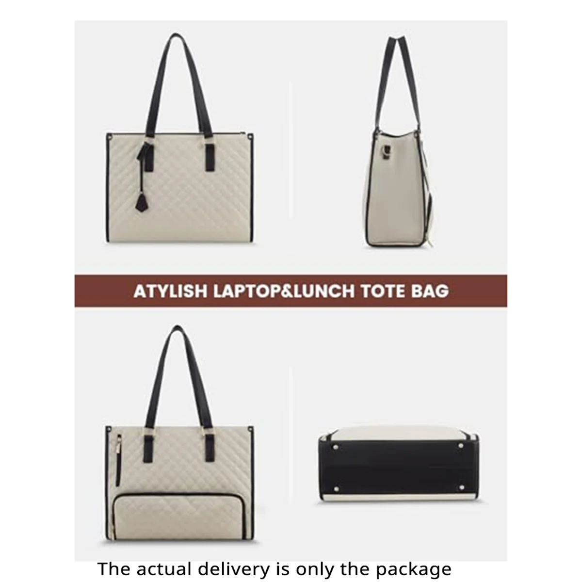 FZFZ Tote Bag for Women Laptop Bag with Lunch Compartment Large Capacity Handbag for Business Work Collage Office Casual