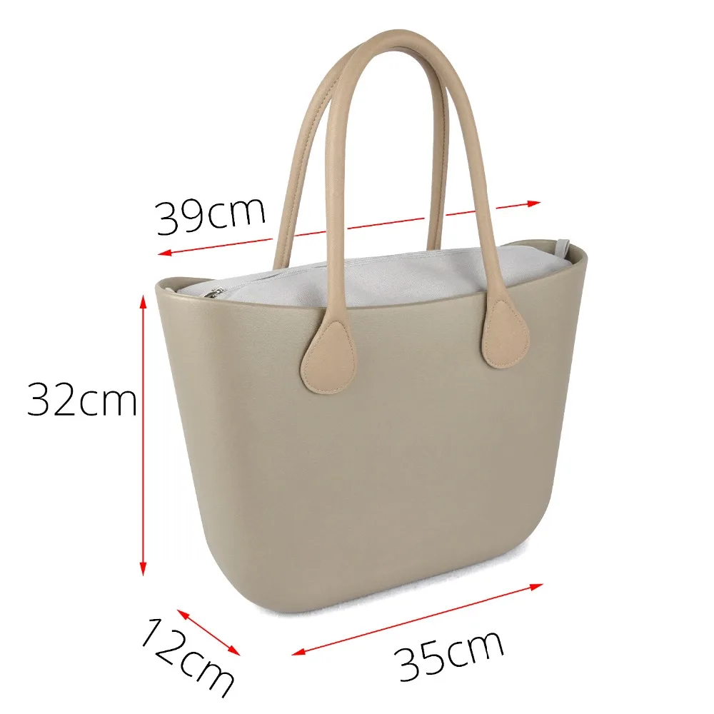 New  Obag Style Classic EVA Bag with Insert Inner Pocket Handles Colorful EVA Silicon Rubber Waterproof Women Handbag