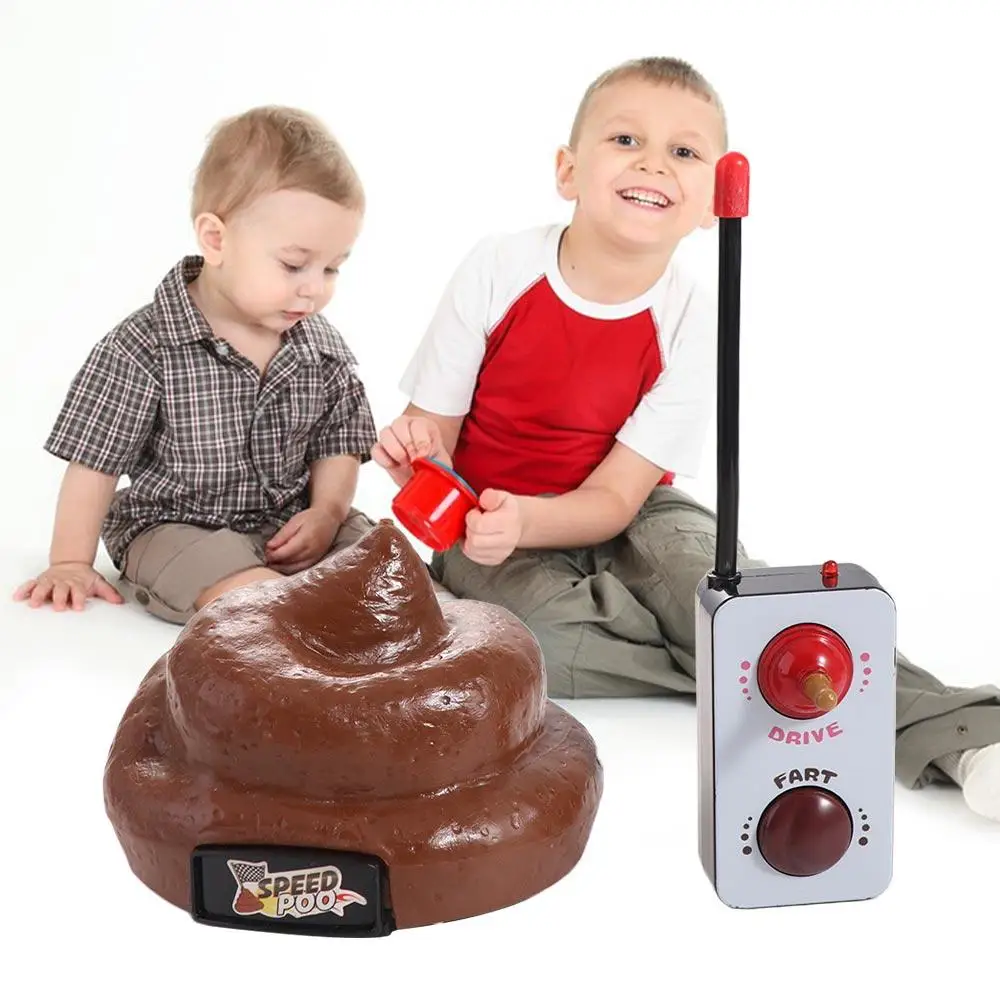 Kids Toy 360 Rotating Remote Control Poop Simulation Fart Sound Poop Trick Toy Interesting Moving Poop Joke Toys Entertainment
