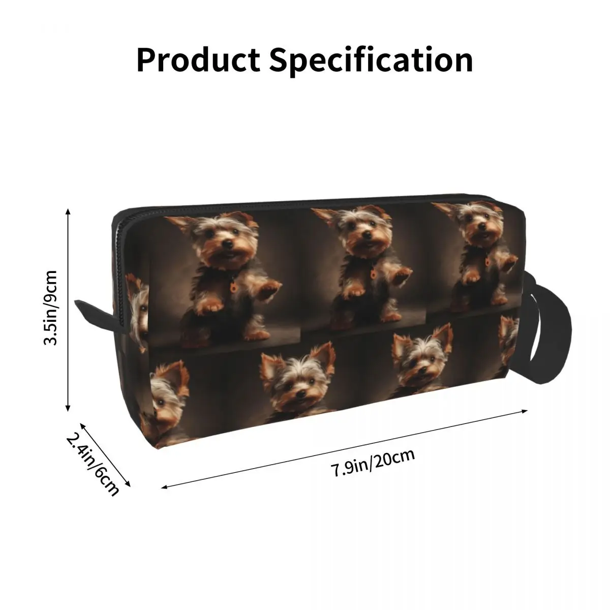 Yorkshire Terrier Dog Being Cute Makeup Bag Cosmetic Organizer Toiletry Cosmetic Bag for Women Beauty Travel Pencil Case