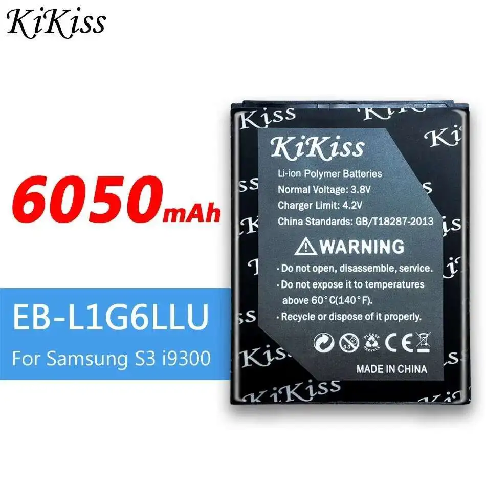 

Mobile Phone Battery 6050mAh Reliable Power For Samsung Galaxy S3 Siii i9300 i9300i i9305 i9301 i9118 EB L1G6LLU EB-L1G6LLU